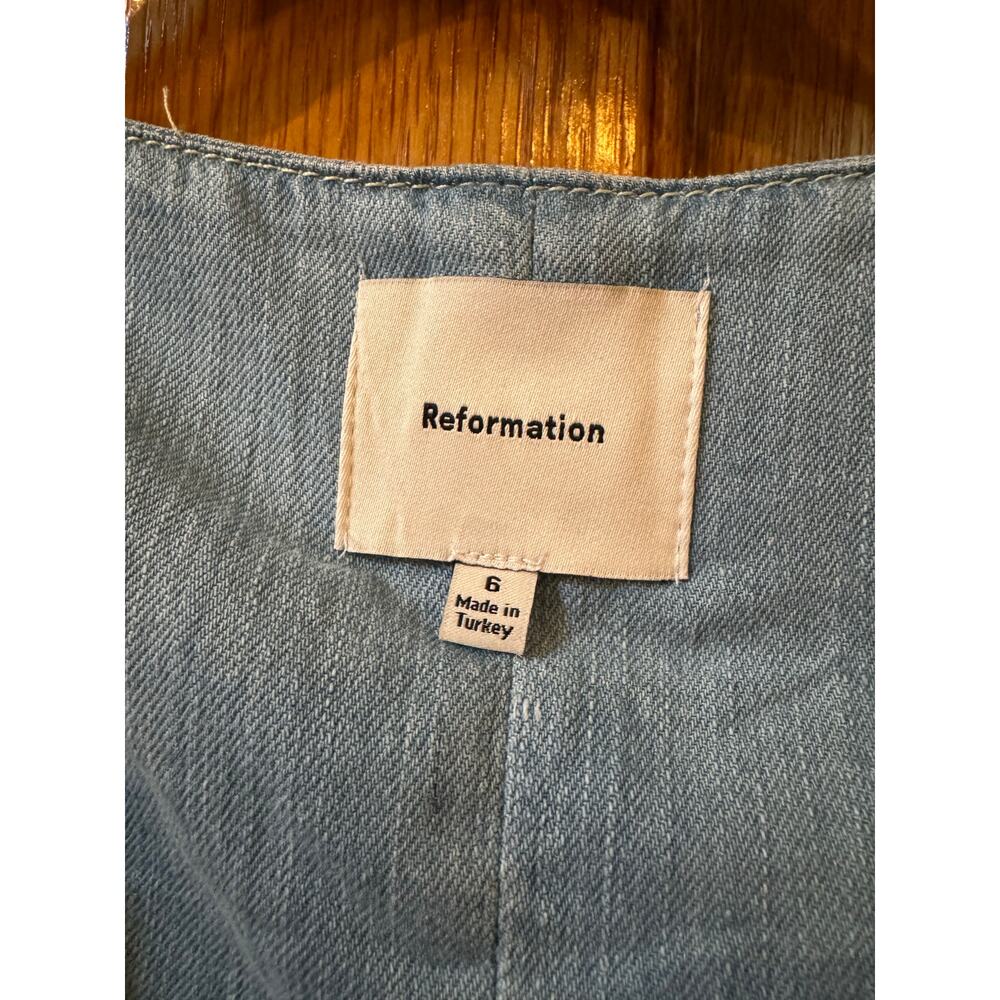 Reformation Anthropologie Sebastien Denim Midi Dress - Size 6 - Picture 6 of 11